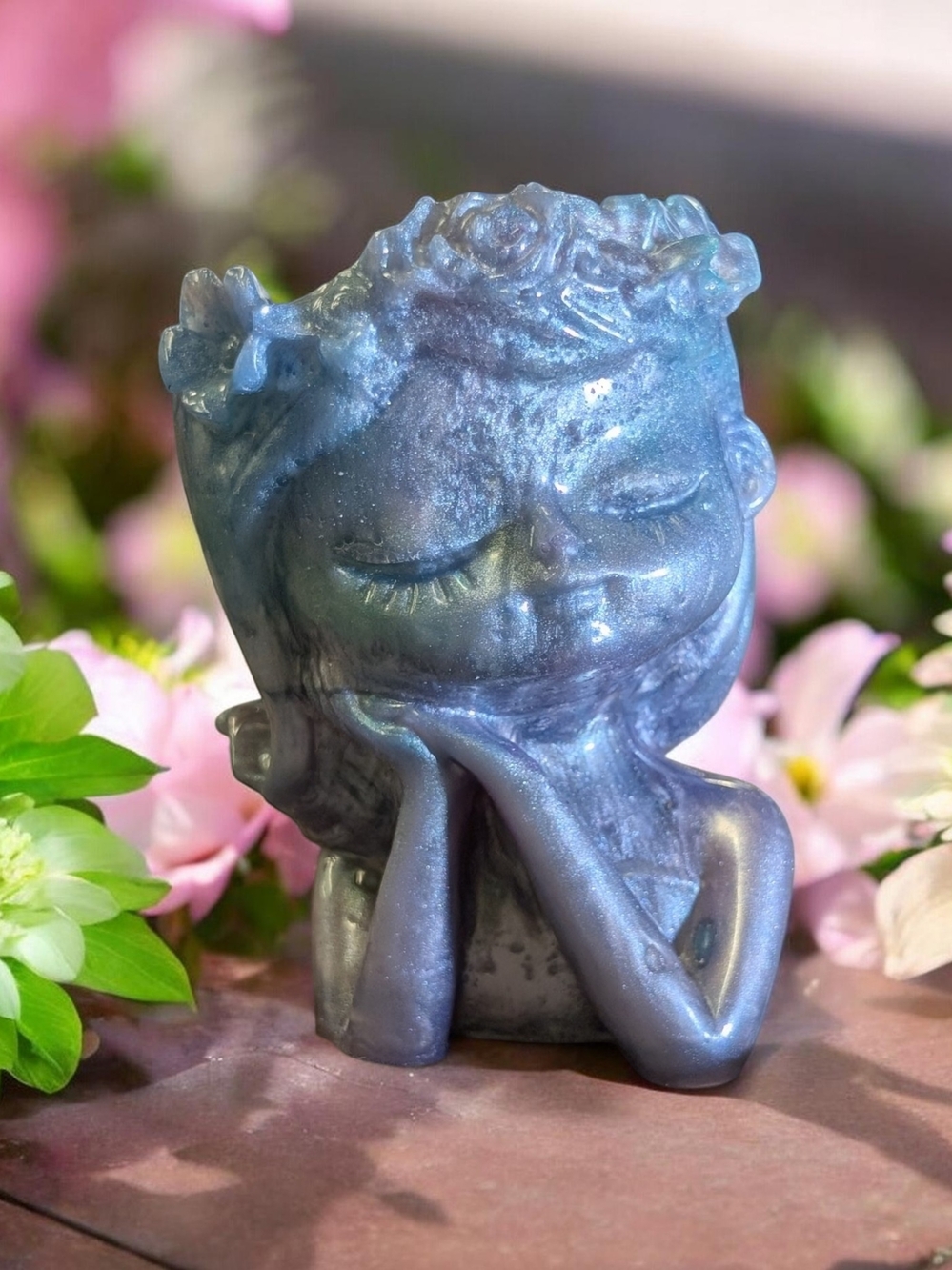 Iridescent Blue Resin Dreamer Vase